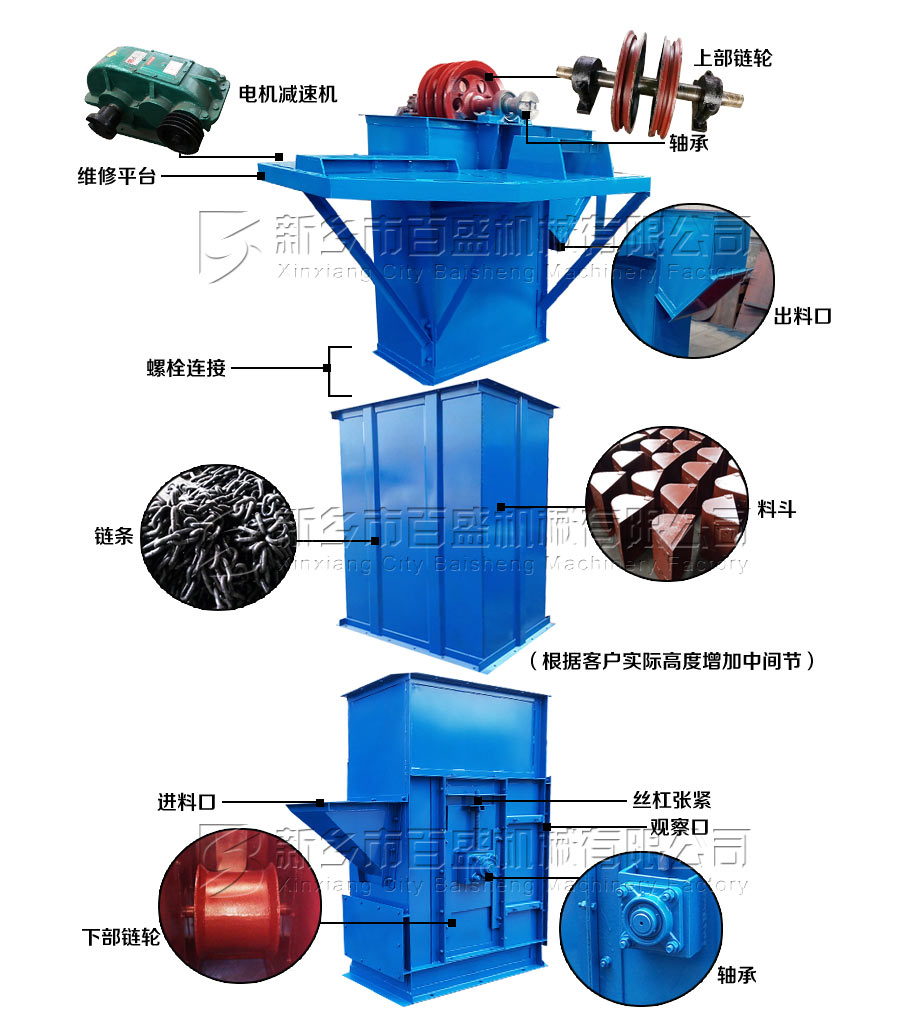 环链斗式提升机结构